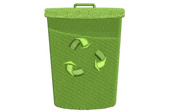 Green Recycling Bin