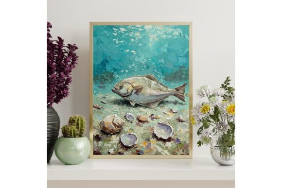 Halibut Fish Ocean Floor Printable Art