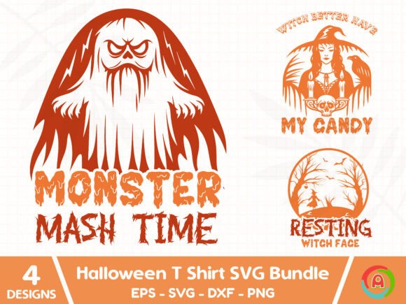 Preview of Halloween T Shirt Svg Bundle T-shirt, sticker, and sublimation design