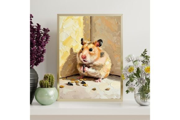 Hamster Impasto Wall Art Print