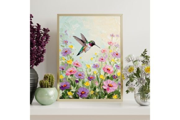 Hummingbird Wildflower Wall Art