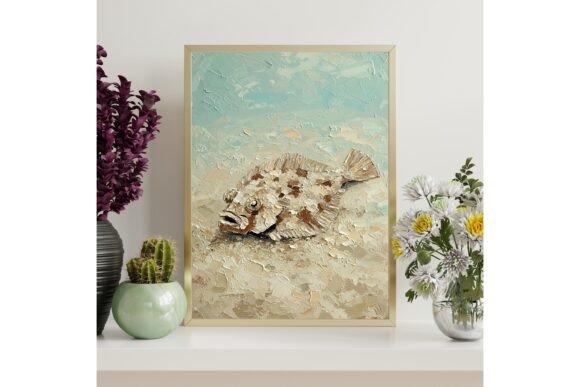 Impasto Flounder Printable Wall Art