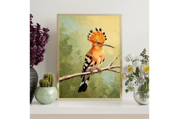 Impasto Hoopoe Bird Wall Art Print