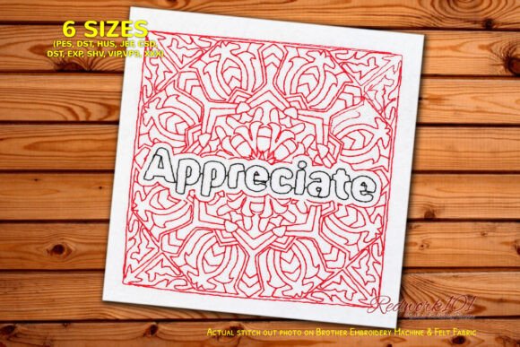 Lovely Word Appreciae Lineart Design