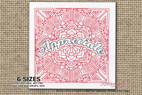 Lovely Word Bluework Embroidery