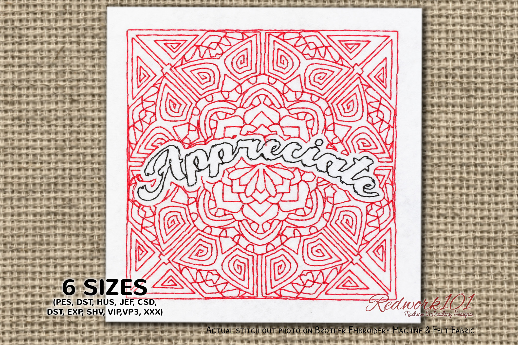 Lovely Word Bluework Embroidery