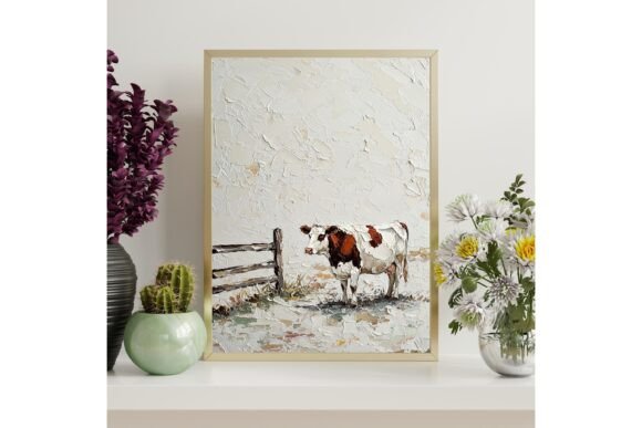 Minimalist Cow Print Wall Art