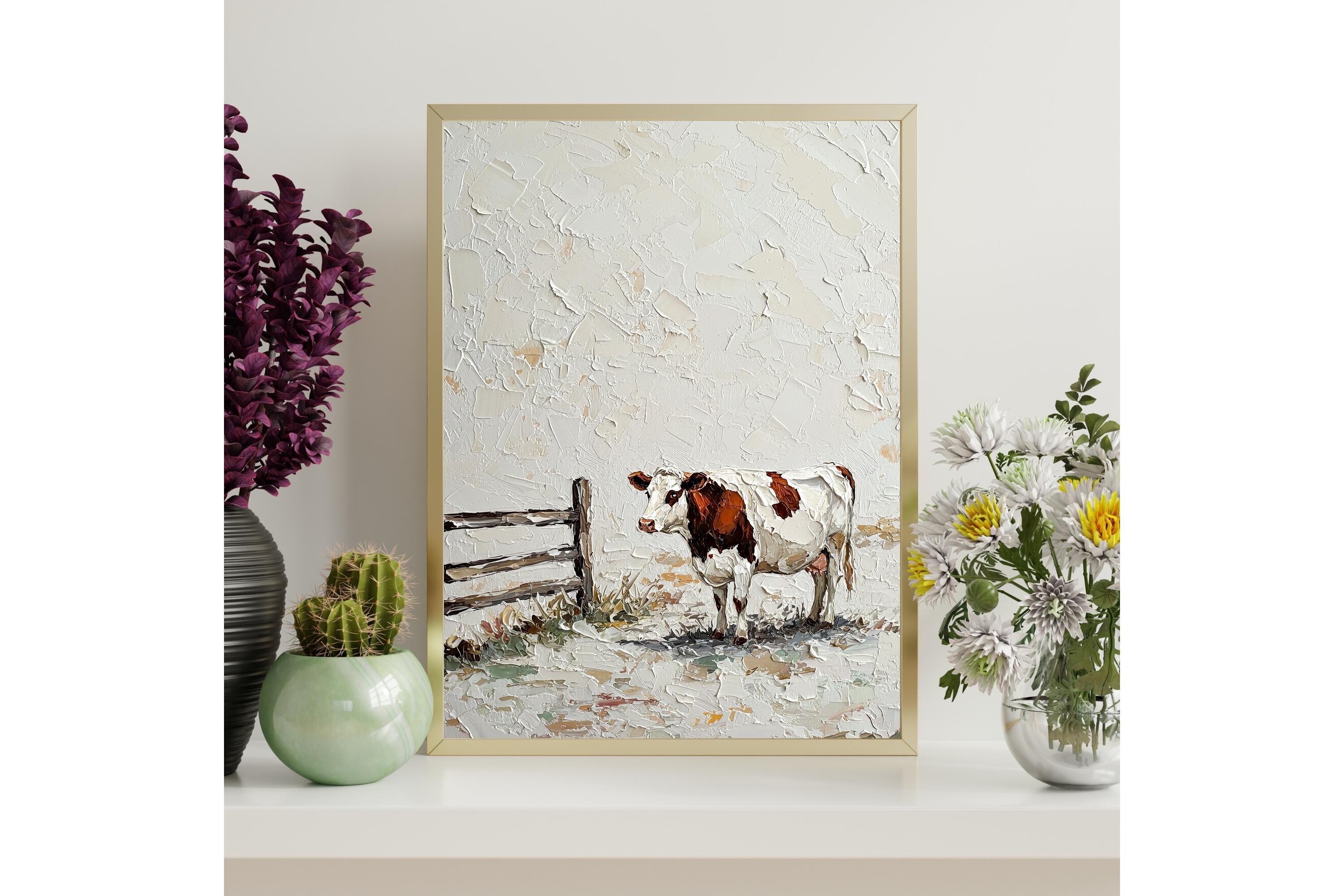 Minimalist Cow Print Wall Art
