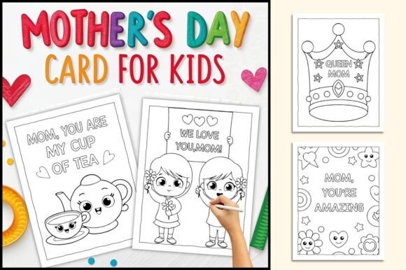Mother’s Day Card Coloring Pages