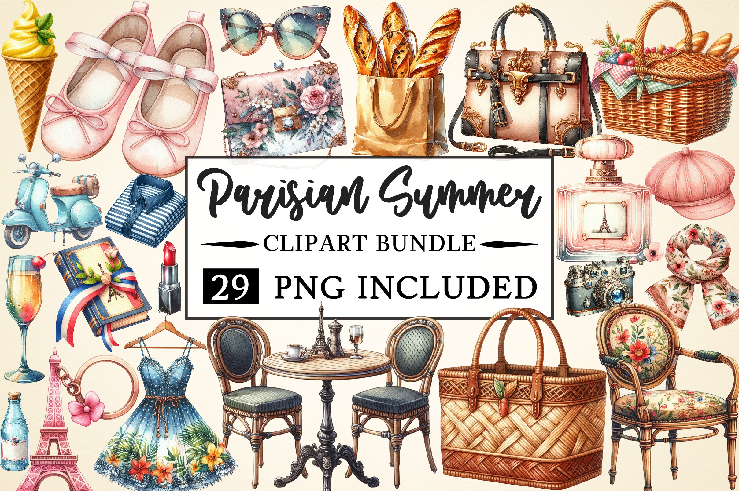 Parisian Summer Clipart Graphic by Artistic.Visions · Creative Fabrica