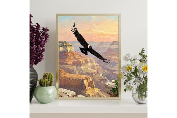 Printable Condor Canyon Sunset Impasto