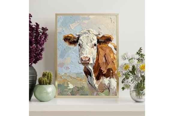 Printable Cow Portrait Wall Art