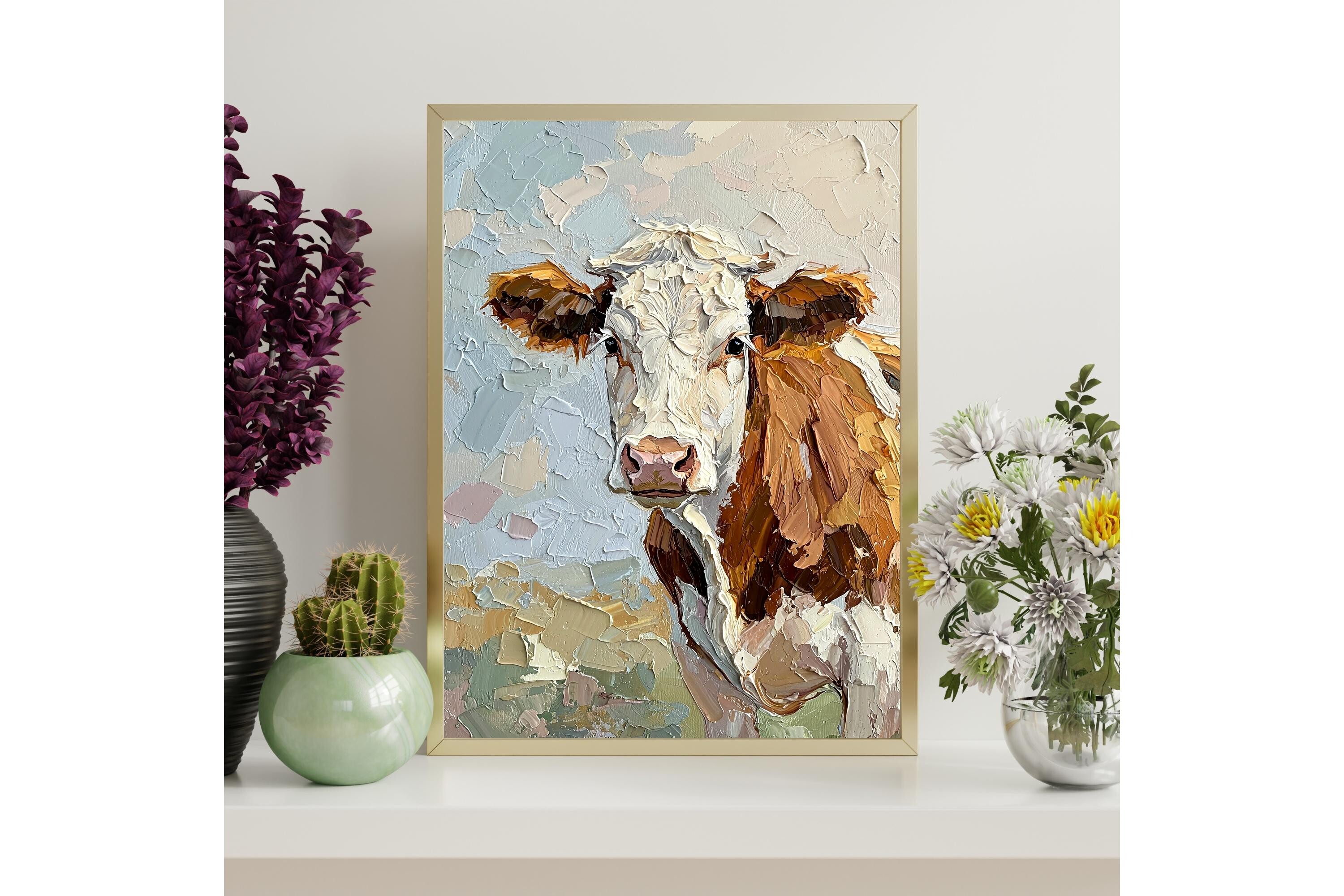 Printable Cow Portrait Wall Art