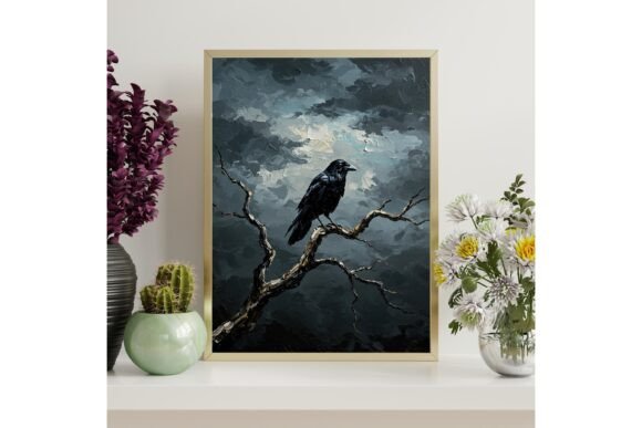 Raven Branch Printable Wall Art