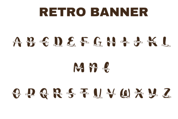 Retro Banner Font PNG with transparent background - Preview 1