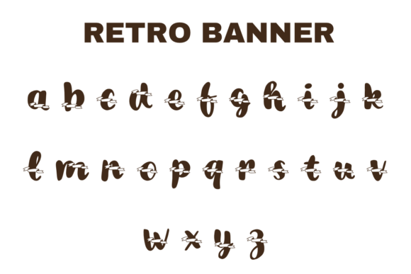Retro Banner Font PNG with transparent background - Preview 2