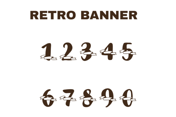 Retro Banner Font PNG with transparent background - Preview 3