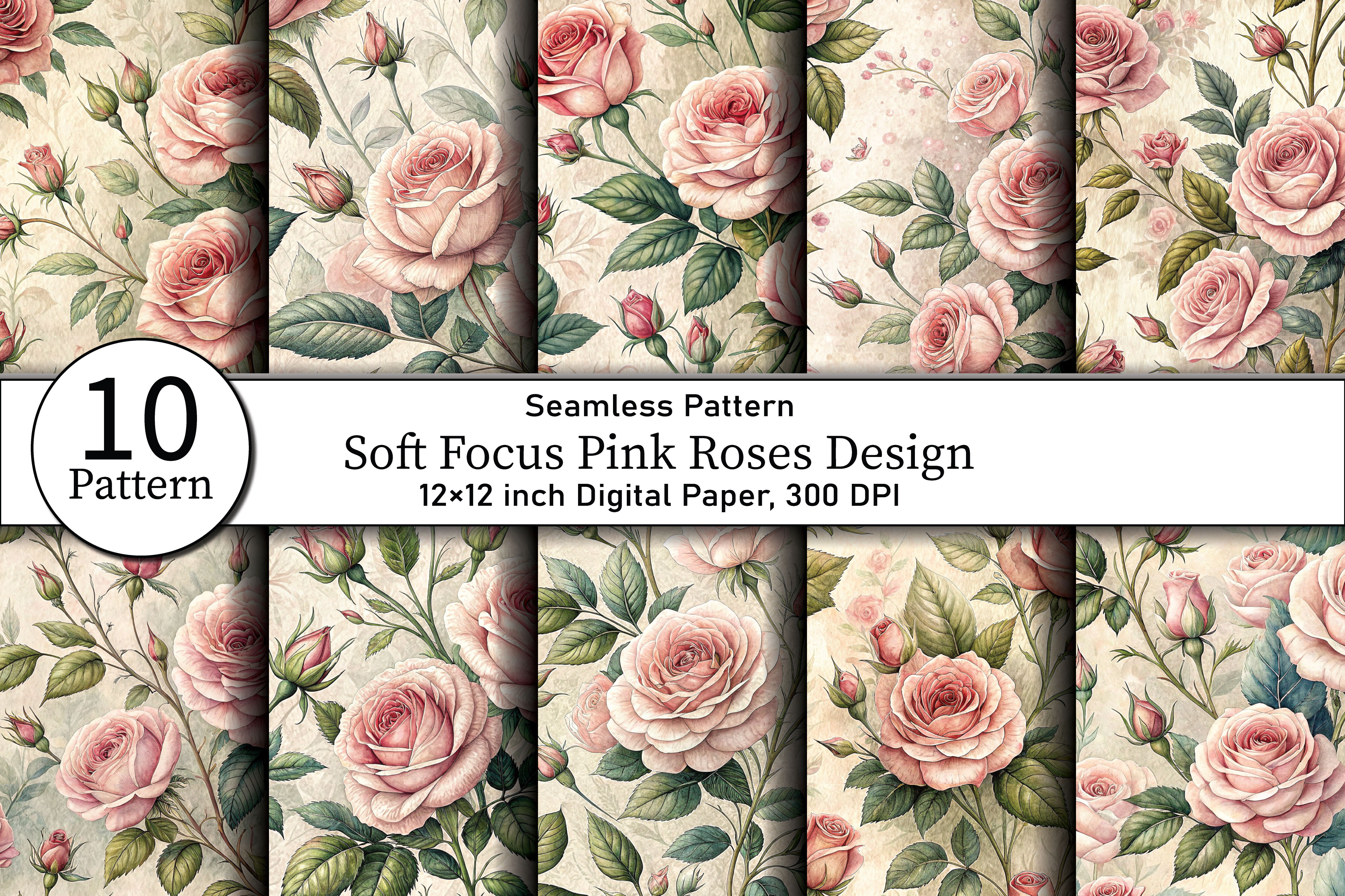 Soft Focus Pink Roses Design Graphic by Design Store · Creative Fabrica