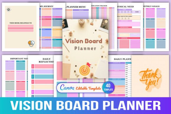 🌟 Vision Board Planner Graphic by KDPMart · Creative Fabrica