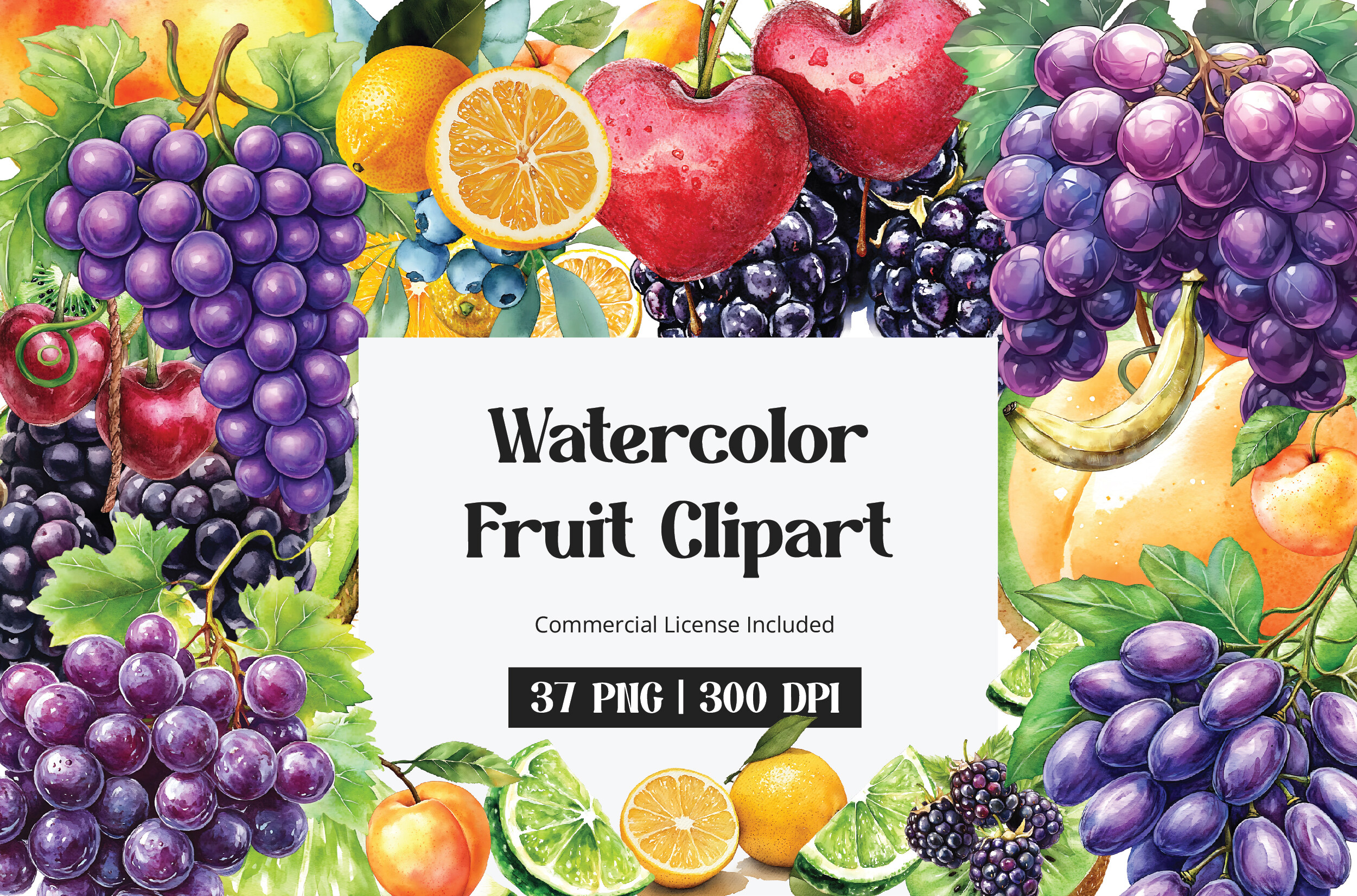 Watercolor Fruit Clipart Graphic by inpixell.studio · Creative Fabrica
