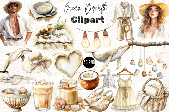 Watercolor Ocean Breath Clipart Bundle - photo 1
