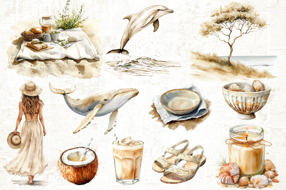 Watercolor Ocean Breath Clipart Bundle - photo 4