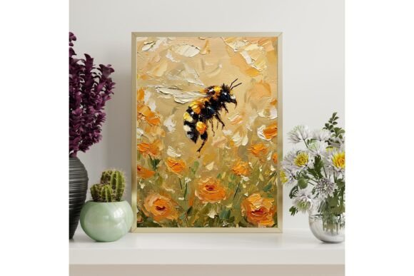 Wildflower and Bee Decor Print