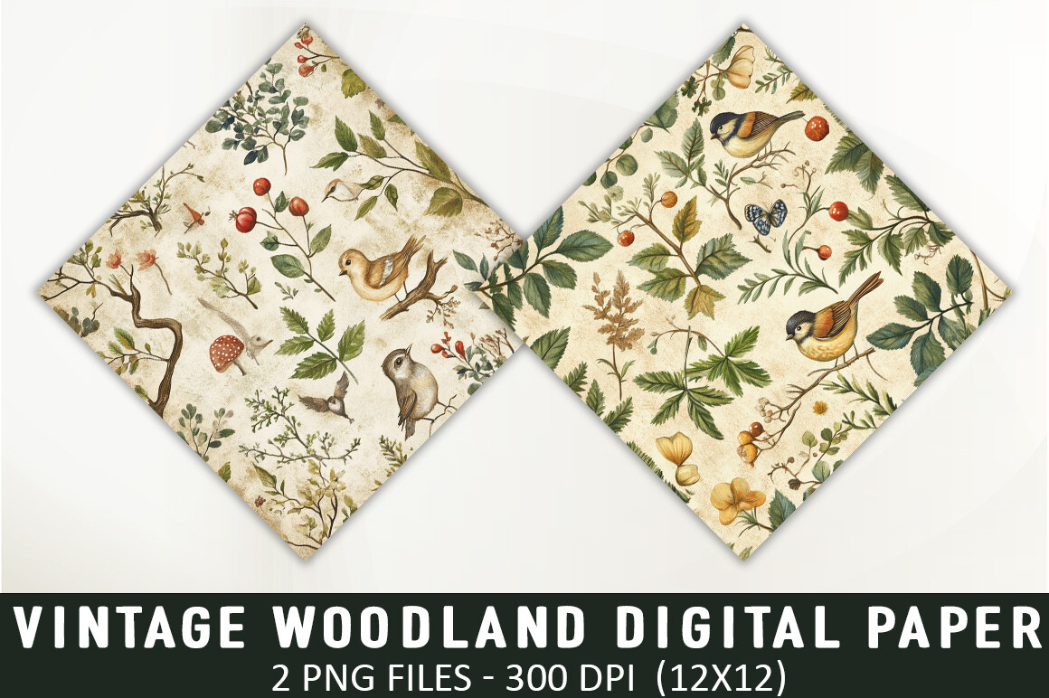 Woodland Seamless Digital Paper Graphic by Creative Art · Creative Fabrica