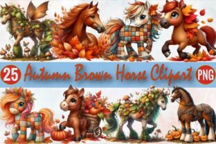 Autumn Brown Horse Clipart Graphic by SVGArt · Creative Fabrica