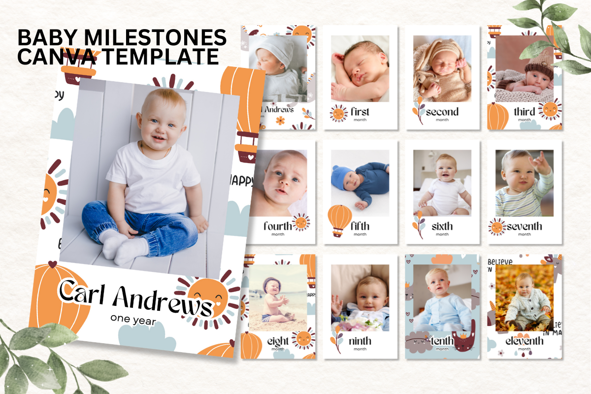 Baby Milestone Canva Template