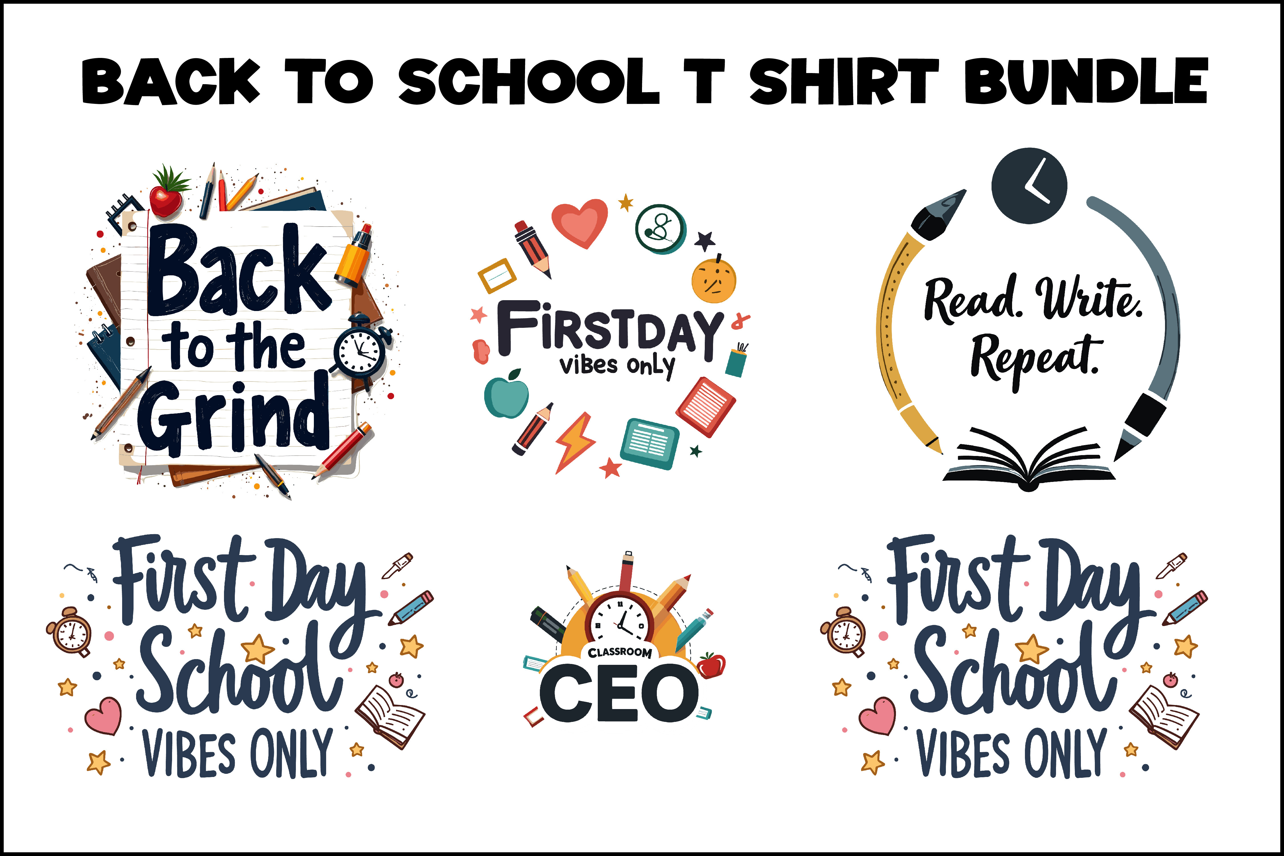 Back to School T-Shirt Design Bundle Graphic by Amazin_art · Creative ...