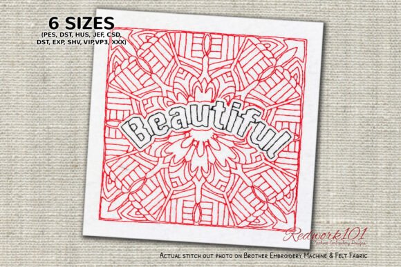 Beautiful Word Redwork