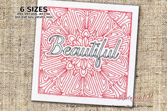 Beautiful Word Redwork