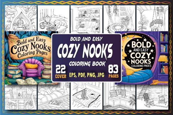 Bold and Easy Cozy Nooks Coloring Pages