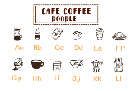 Cafe Coffee Doodle Font - Preview 1