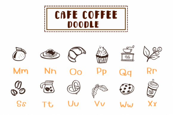 Cafe Coffee Doodle Font - Preview 2