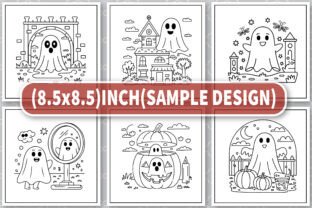 Cute Halloween Ghost Coloring Book Pages Graphic by Creative Art ...