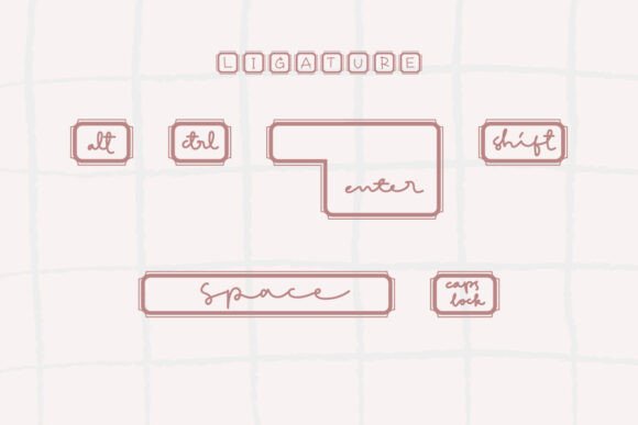 Cute Keyboard Font PNG with transparent background - Preview 6