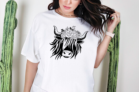 Floral Highland Cow Svg Graphic by Vector Zone Area · Creative Fabrica