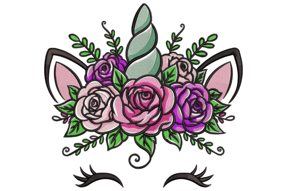 Floral Unicorn Head