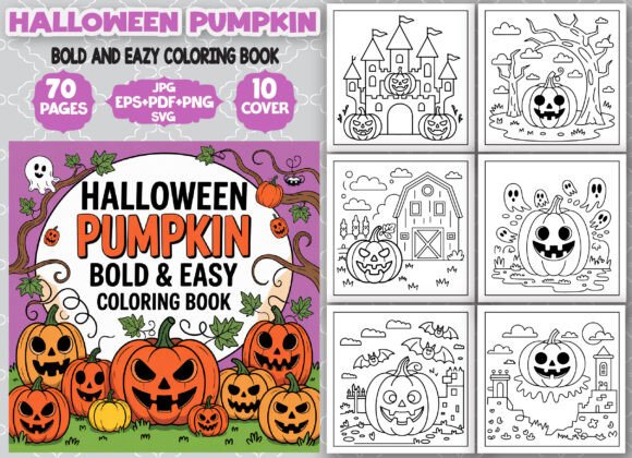 Halloween Pumpkin Coloring Book Pages