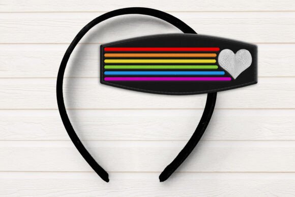 Heart with Rainbow Lines ITH Headband