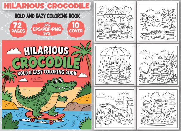 Hilarious Crocodile Coloring Book Pages