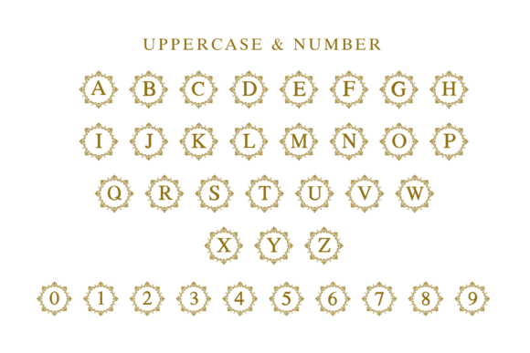 Initial Monogram Font PNG with transparent background - Preview 6