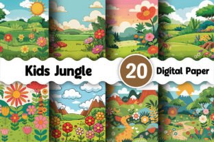 Kids Jungle Cartoon Digital Paper Graphic by MK_Design Store · Creative ...