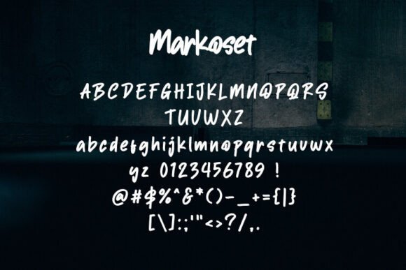 Markoset Font PNG with transparent background - Preview 1