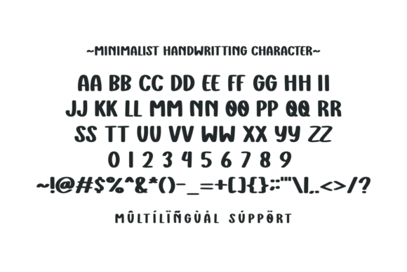 Minimalist Handwriting Font PNG with transparent background - Preview 2