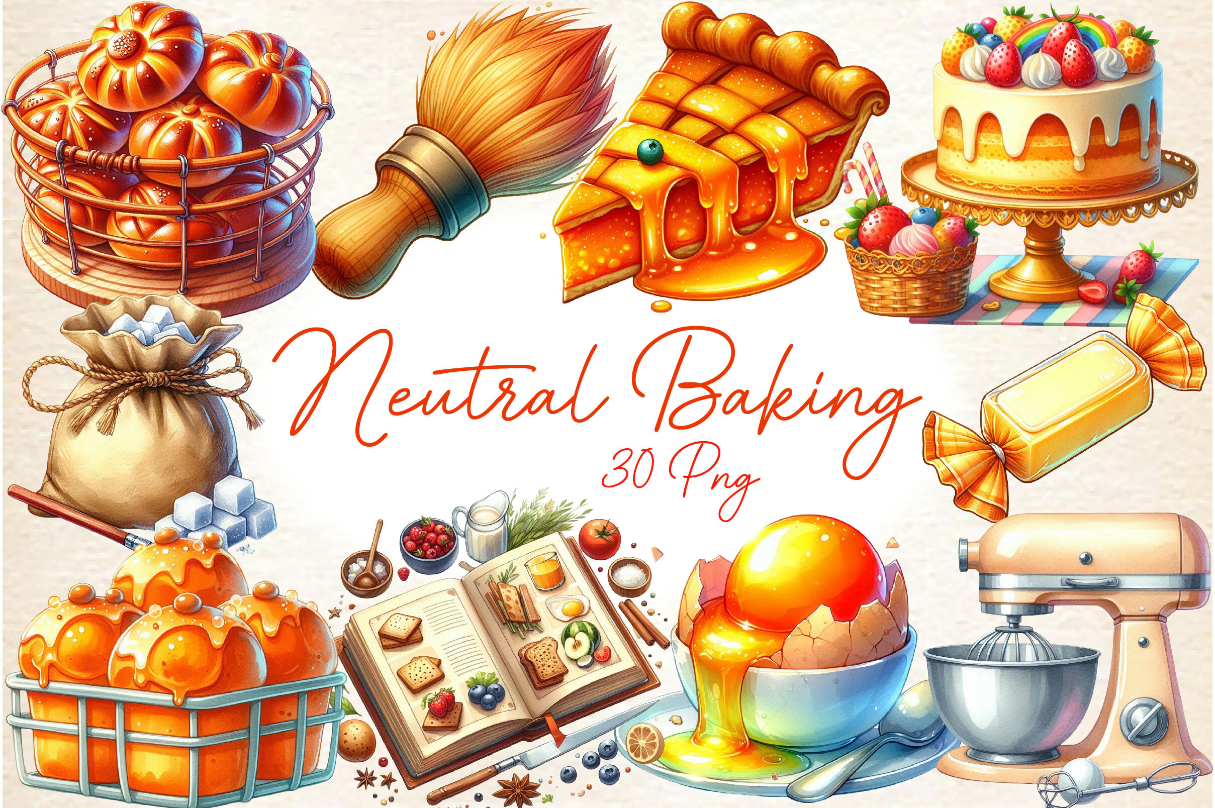 Neutral Baking Clipart Graphic by Precision Patterns · Creative Fabrica