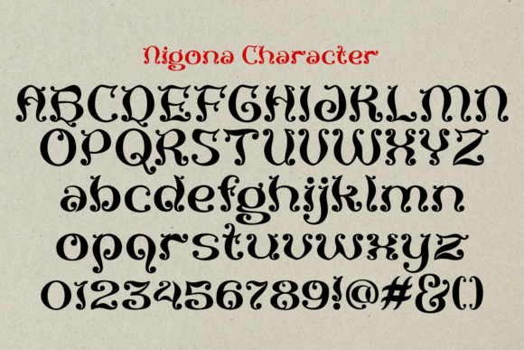 Nigona Font PNG with transparent background - Preview 4