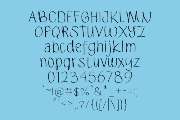 Sketsa Hand Drawn Font PNG with transparent background - Preview 6